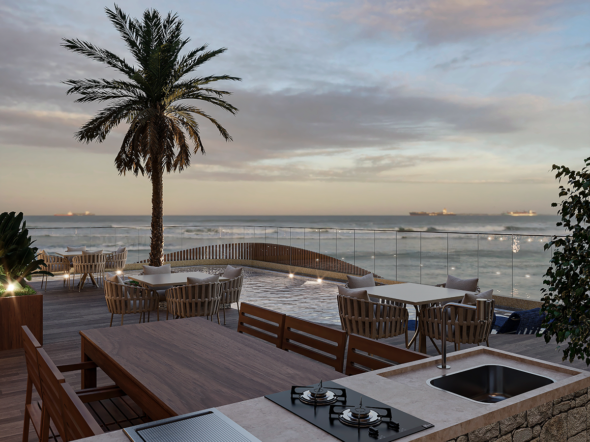Rooftop com vista para o mar Wave